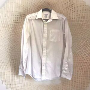 George Mens Size Medium White Button Up Dress Shirt Top